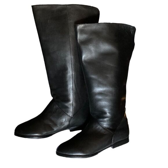 Womens Venezia Black leather riding boots size 9WW - Picture 1 of 15